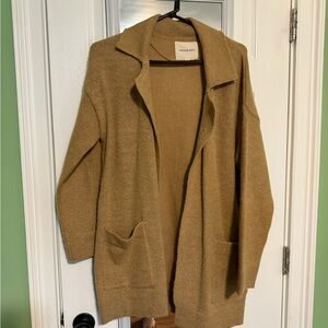 THREAD & SUPPLY - Open Front Cardigan Sweater - Tan - size S
